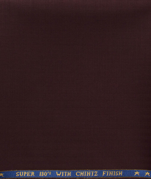 J.Hampstead Men's 60% Wool Super 130's Striped 1.30 Meter Unstitched Trouser Fabric (Dark Wine)