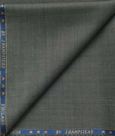 J.Hampstead Men's 60% Wool Super 130's Structured 1.30 Meter Unstitched Trouser Fabric (Grey)