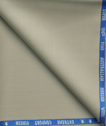 J.Hampstead Men's 60% Wool Super 120's Solids 1.30 Meter Unstitched Trouser Fabric (Bone Beige)
