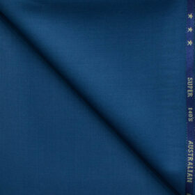 J.Hampstead Men's 60% Wool Super 140's Solids 1.30 Meter Unstitched Trouser Fabric (Yale Blue)