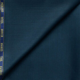 J.Hampstead Men's 60% Wool Super 140's Solids 1.30 Meter Unstitched Trouser Fabric (Dark Ocean Blue)