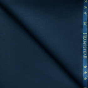 J.Hampstead Men's 60% Wool Super 140's Solids 1.30 Meter Unstitched Trouser Fabric (Regal Blue)