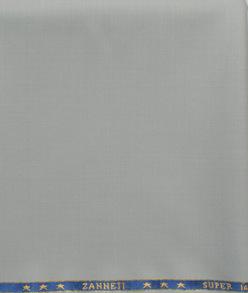 J.Hampstead Men's 60% Wool Super 140's Solids 1.30 Meter Unstitched Trouser Fabric (Nebula Grey)