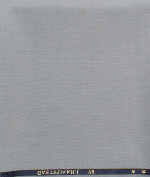 J.Hampstead Men's 60% Wool Super 130's Self Design 1.30 Meter Unstitched Trouser Fabric (Sky Blue)