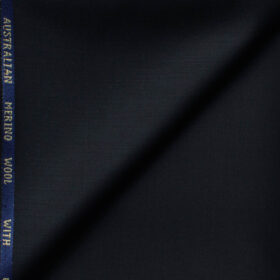 J.Hampstead Men's 60% Wool Super 140's Solids 1.30 Meter Unstitched Trouser Fabric (Dark Blue)