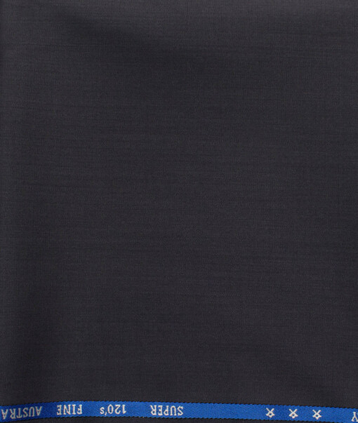 J.Hampstead Men's 60% Wool Super 140's Self Design  Unstitched Trouser Fabric (Light Grey)