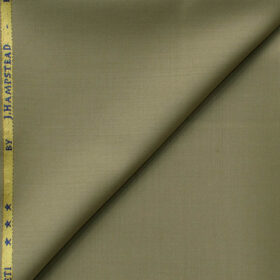 J.Hampstead Men's 60% Wool Super 140's Solids 1.30 Meter Unstitched Trouser Fabric (Khakhi Brown)