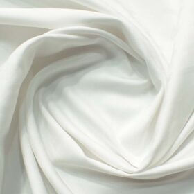Luthai Men's Giza Cotton Checks 2.25 Meter Unstitched Shirting Fabric (White)