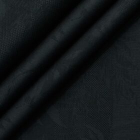 Luthai Men's Supima Cotton Self Design 2.25 Meter Unstitched Shirting Fabric (Blackish Grey)