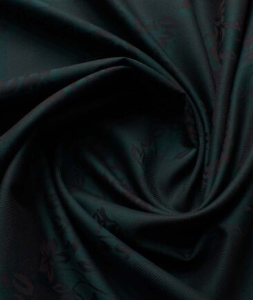 Luthai Men's Supima Cotton Self Design 2.25 Meter Unstitched Shirting Fabric (Dark Sea Green)