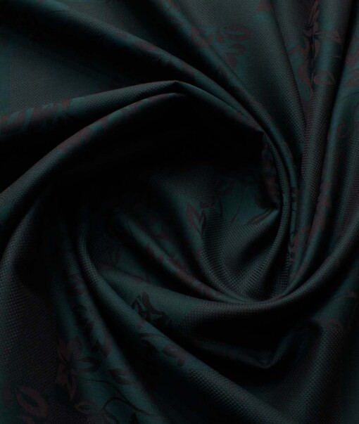Luthai Men's Supima Cotton Self Design 2.25 Meter Unstitched Shirting Fabric (Dark Sea Green)