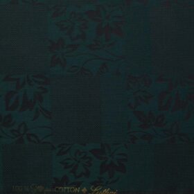 Luthai Men's Supima Cotton Self Design 2.25 Meter Unstitched Shirting Fabric (Dark Sea Green)