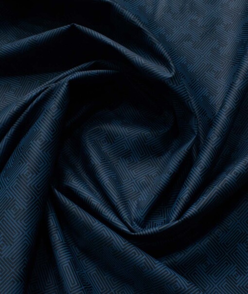 Nemesis Men's Giza Cotton Printed 2.25 Meter Unstitched Shirting Fabric (Royal Blue)
