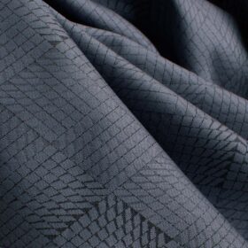 Soktas Men's Giza Cotton Self Design 2.25 Meter Unstitched Shirting Fabric (Greyish Blue)