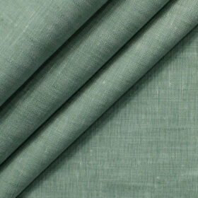 Linen Club Men's 100% Linen 30 LEA Solids 3.75 Meter Unstitched Suiting Fabric (Surf Green)