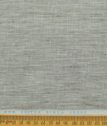 Linen Club Men's 100% Linen 40 LEA Self Design  Unstitched Suiting Fabric (Light Grey) - Image 6