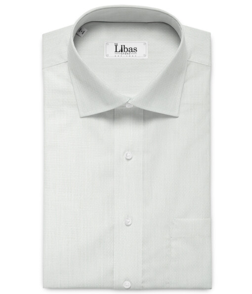 Linen Club Men's Pure Linen 66 LEA Structured 2.25 Meter Unstitched Shirting Fabric (White)