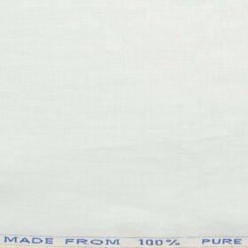 Arvind Men's Pure Linen 44 LEA Solids 3.50 Meter Unstitched Shirting Fabric (White)