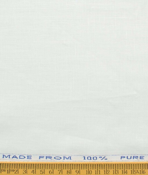Arvind Men's Pure Linen 44 LEA Solids 3.50 Meter Unstitched Shirting Fabric (White)