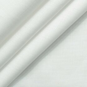 Arvind Men's Pure Linen 60 LEA Self Design 3.50 Meter Unstitched Shirting Fabric (White)
