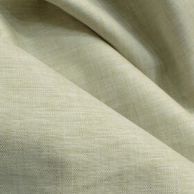 Cavallo by Linen Club Men's Cotton Linen Self Design 2.25 Meter Unstitched Shirting Fabric (Bone Beige)
