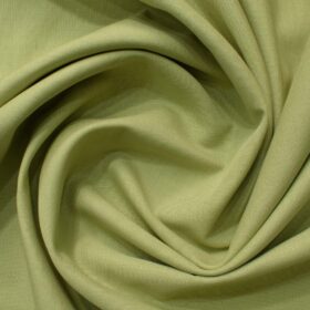 Cavallo by Linen Club Men's Cotton Linen Self Design 2.25 Meter Unstitched Shirting Fabric (Olive Green)