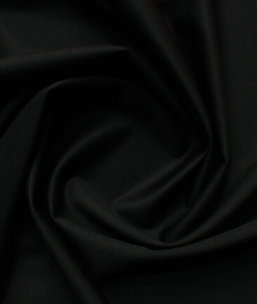 J.Hampstead Italy by Siyaram's Men's 20% Merino Wool Super 100's Solid Unstitched Suiting Fabric (Jet Black) - Image 3