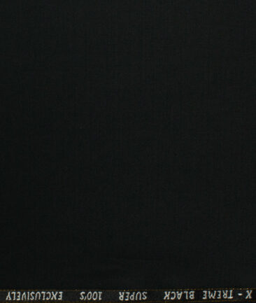 J.Hampstead Italy by Siyaram's Men's 20% Merino Wool Super 100's Solid Unstitched Suiting Fabric (Jet Black) - Image 6