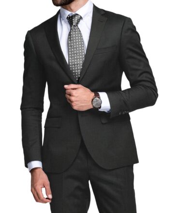 Raymond Men's Polyester Viscose Structured  Unstitched Suiting Fabric (Blackish Grey) - 1.25 Meter