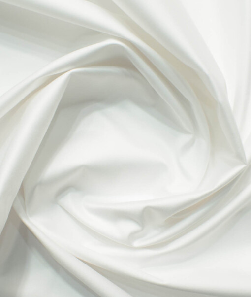 Arvind Men's 60s Premium Cotton Lycra Stretchable Solids 2.25 Meter Unstitched Shirting Fabric (White)