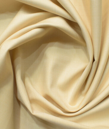 Burgoyne Men's Giza Cotton Solids 2.25 Meter Unstitched Shirting Fabric (Egg Nog Beige)