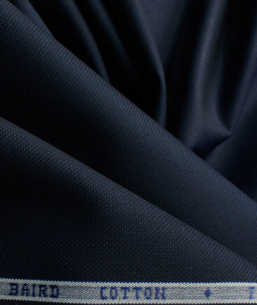 Burgoyne Men's Giza Cotton Solids 2.25 Meter Unstitched Shirting Fabric (Dark Navy Blue)