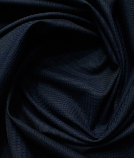 Burgoyne Men's Giza Cotton Solids 2.25 Meter Unstitched Shirting Fabric (Dark Navy Blue)