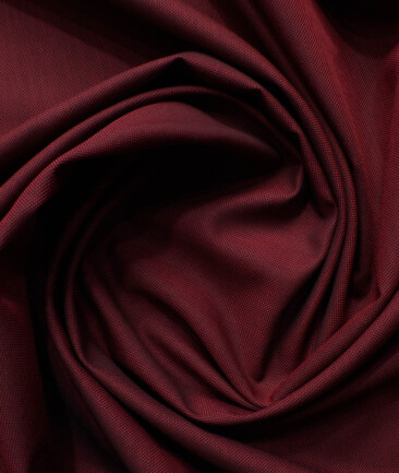 Burgoyne Men's Giza Cotton Solids 2.25 Meter Unstitched Shirting Fabric (Wine)