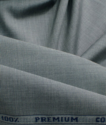 Raymond Men's Premium Cotton Solids 2.25 Meter Unstitched Shirting Fabric (Grey)