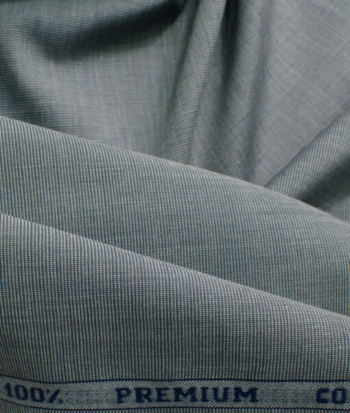 Raymond Men's Premium Cotton Solids 2.25 Meter Unstitched Shirting Fabric (Grey)