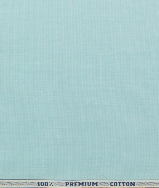Raymond Men's Premium Cotton Solids 2.25 Meter Unstitched Shirting Fabric (Mint Green)