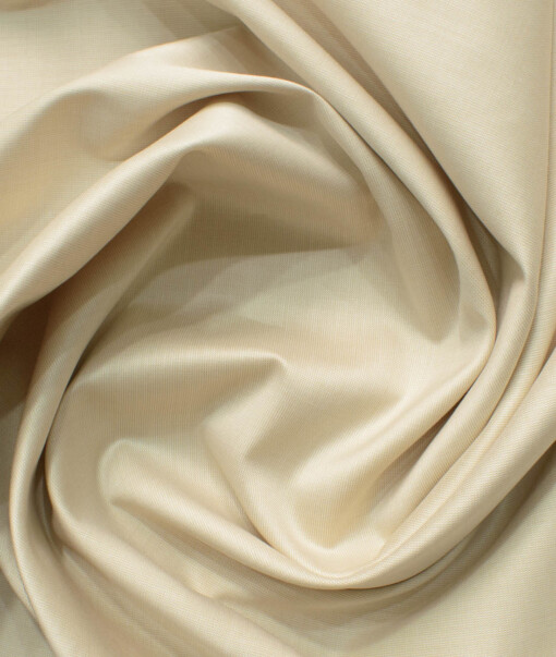 Soktas Men's 120/2 Egyptian Cotton Structured 2.25 Meter Unstitched Shirting Fabric (Beige)