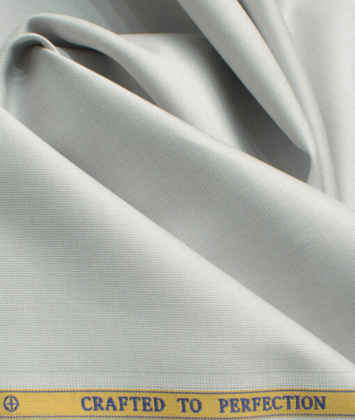 Soktas Men's 120/2 Egyptian Cotton Structured 2.25 Meter Unstitched Shirting Fabric (Light Silver Grey)
