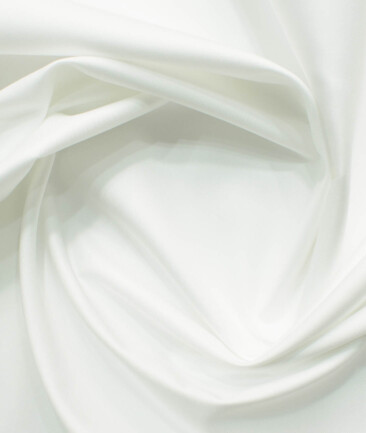 Soktas Men's 120/2 Egyptian Cotton Solids 2.25 Meter Unstitched Shirting Fabric (White)