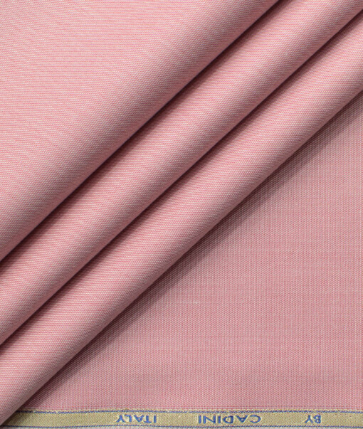 Cadini Men's Bamboo Wrinkle Resistant Solids 2.25 Meter Unstitched Shirting Fabric (Rose Pink)