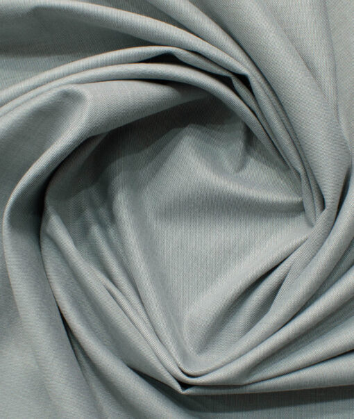 Cadini Men's Bamboo Wrinkle Resistant Solids 2.25 Meter Unstitched Shirting Fabric (Silver Grey)