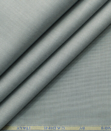 Cadini Men's Bamboo Wrinkle Resistant Solids 2.25 Meter Unstitched Shirting Fabric (Silver Grey)