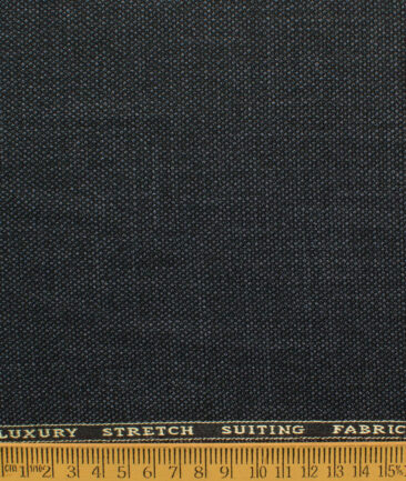 Canetti by Cadini Italy Men's Polyester Viscose  Structured 3.75 Meter Unstitched Suiting Fabric (Dark Grey)