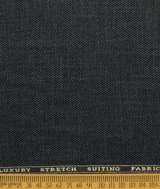 Canetti by Cadini Italy Men's Polyester Viscose  Structured 3.75 Meter Unstitched Suiting Fabric (Dark Grey)
