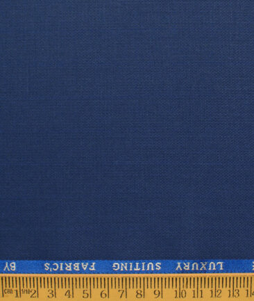 Canetti by Cadini Italy Men's Polyester Viscose  Structured 3.75 Meter Unstitched Suiting Fabric (Dark Royal Blue)