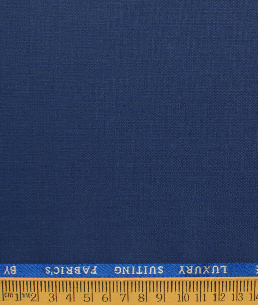 Canetti by Cadini Italy Men's Polyester Viscose  Structured 3.75 Meter Unstitched Suiting Fabric (Dark Royal Blue)