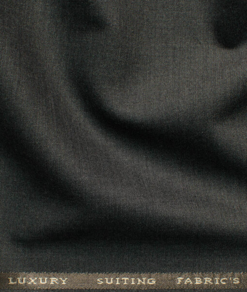 Canetti by Cadini Italy Men's Polyester Viscose  Self Design 3.75 Meter Unstitched Suiting Fabric (Dark Worsted Grey)