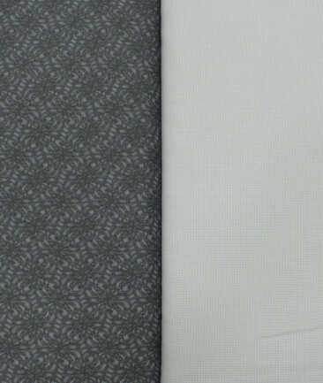 Combo of Unstitched Birla Century Dark Grey Cotton  and J.Hampstead Light Grey Polyester Viscose