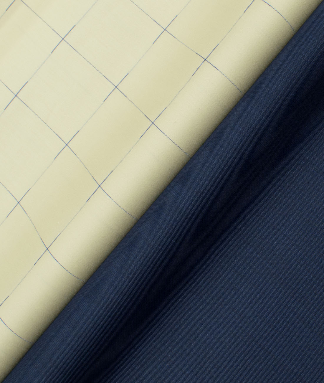 Combo of Unstitched Soktas Daffodil Yellow Cotton  and J.Hampstead Dark Royal Blue Polyester Viscose